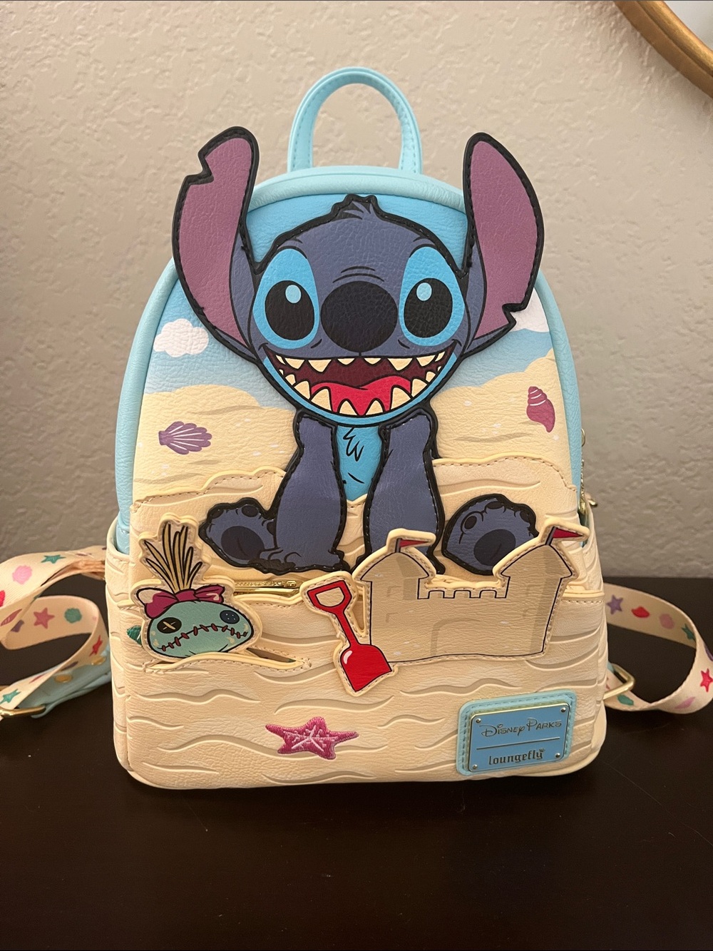 Loungefly Disney Stitch Beach Mini Backpack - Blue, Cream, Pink, Red